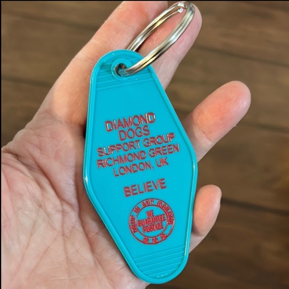 Ted lasso Diamond dogs support group Keychain NEW handmade
